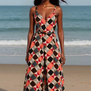 eometric Print Spaghetti Strap Jumpsuit