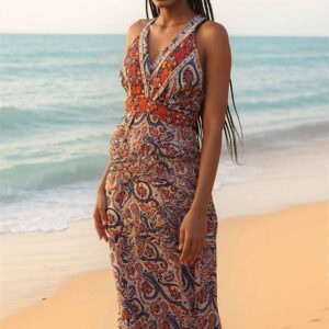 Paisley Charm Sleeveless Maxi Dress