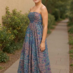 Paisley Strapless Maxi Dress