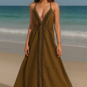 Ivory Boho Halter Maxi Dress