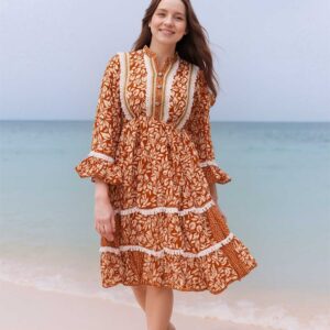 Rustic Bloom Boho short Dress