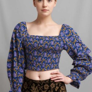 Azure Bloom Smocked top