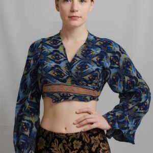 Azure Mirage Wrap Top