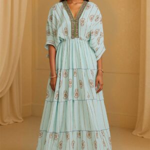 Azure Elegance Kaftan dress