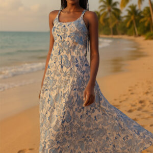Blue Floral Maxi Dress