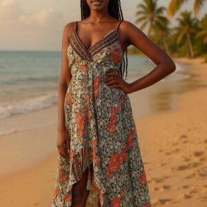 Boho Meadow High-Low Maxi Dress