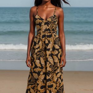 Tropical print Spaghetti Strap Jumpsuit
