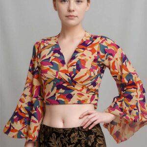 Sunburst Flow Wrap Top