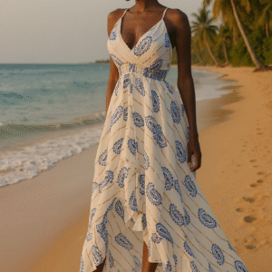Santorini Breeze High-Low Maxi Dress