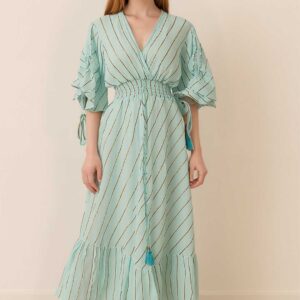 Azure elegance maxi dress