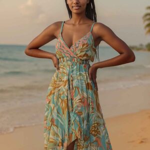Tropical Swirl High-Low Dress