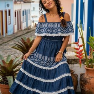 Denim Off-Shoulder Dress