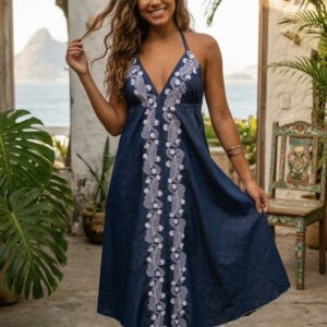 Sleeveless Denim Long Dress