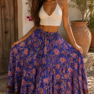 Midnight Bloom Panel Skirt